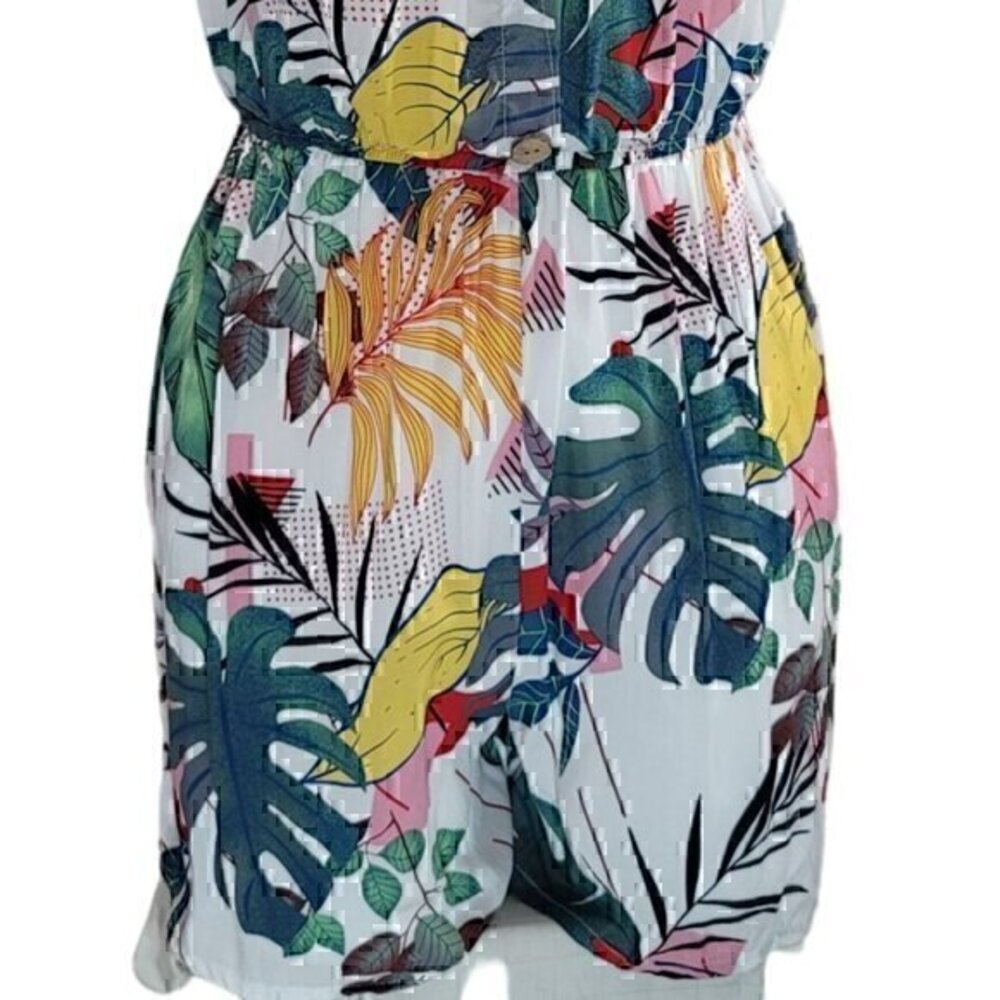 Women's Silk Romper Playsuit Shorts L/XL Multicolor - Picture 4 of 9